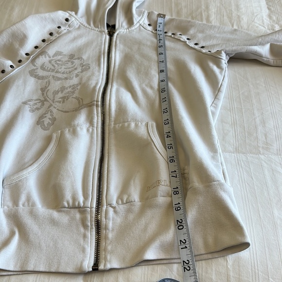 Hurley Full Zip Hoodie with Stud Details Off-White Jacket Size Small - Picture 8 of 12